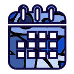 Calendar icon gradient blue